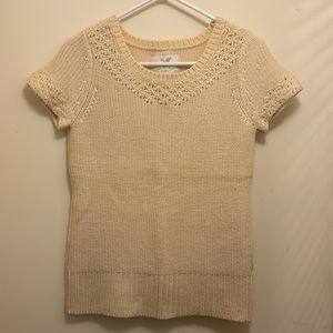Cream short sleeve sweater, American Eagle, size S